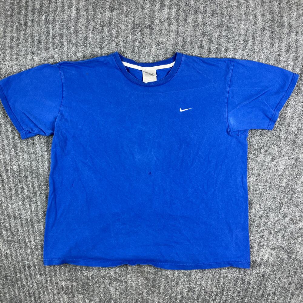 Nike T-Shirt Mens Size M Blue‎ Swoosh Logo Athletic Casual Short Sleeve Tee